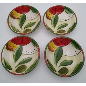 Pampered Chef "Italiano" Tuscan, Set of Four Ceramic Dipping/ Condiment 4 Bowls